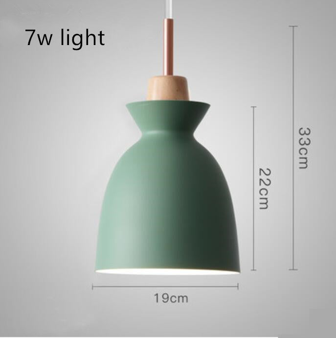 Creative retro industrial style solid wood wrought iron single head light