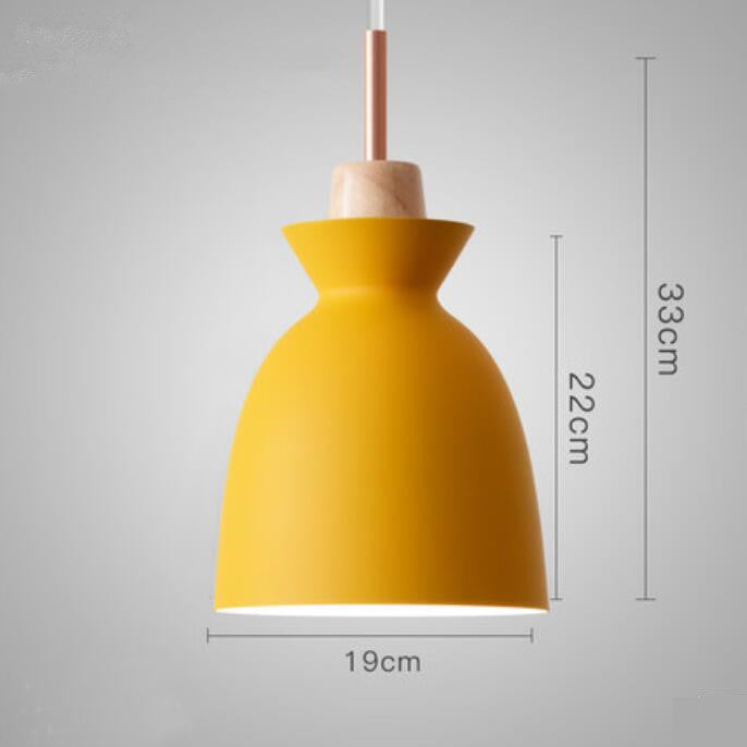 Creative retro industrial style solid wood wrought iron single head light