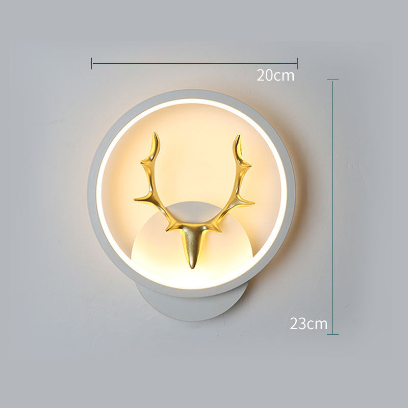Art Deer Antler Wall Lamp Nordic Remote Control