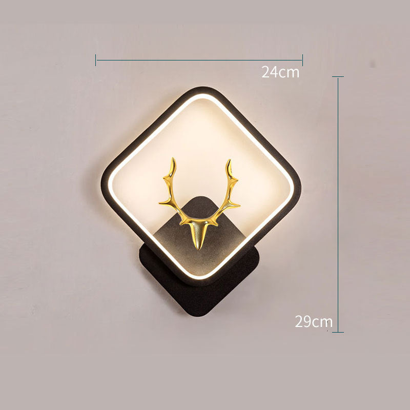 Art Deer Antler Wall Lamp Nordic Remote Control