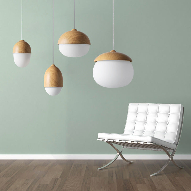 Modern Minimalist Wood-like Nut Light