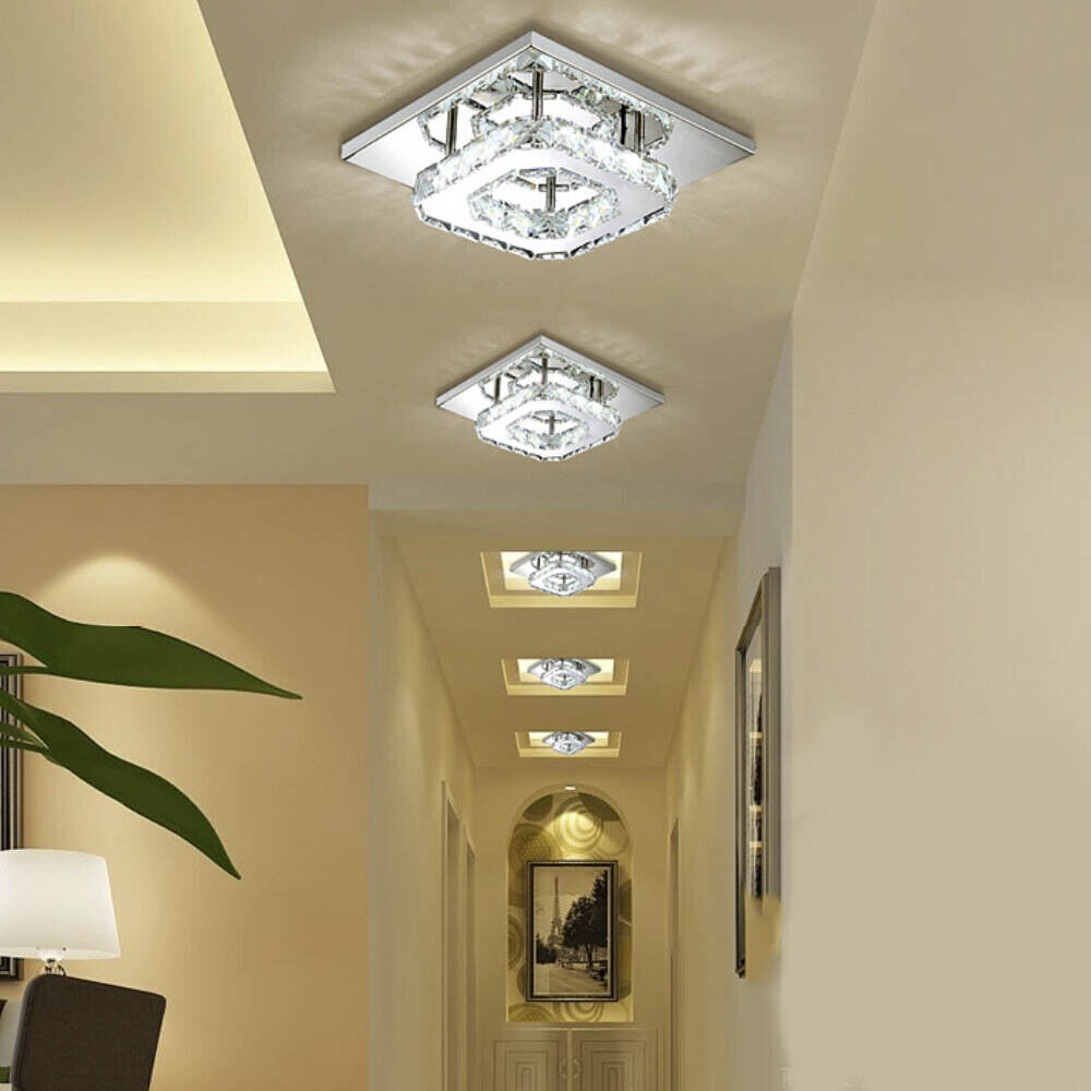 Crystal Ceiling Light LED Light Room Chandelier Living LED Square