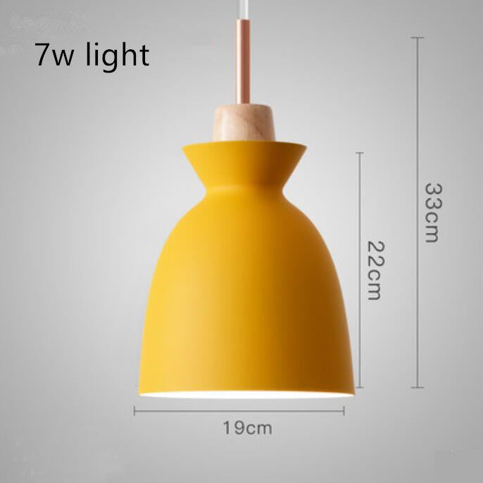 Creative retro industrial style solid wood wrought iron single head light
