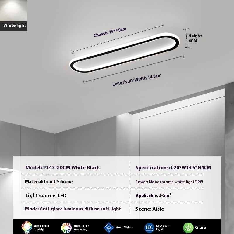 Modern Minimalist LED Strip Bedroom Cloakroom Ceiling Lamp