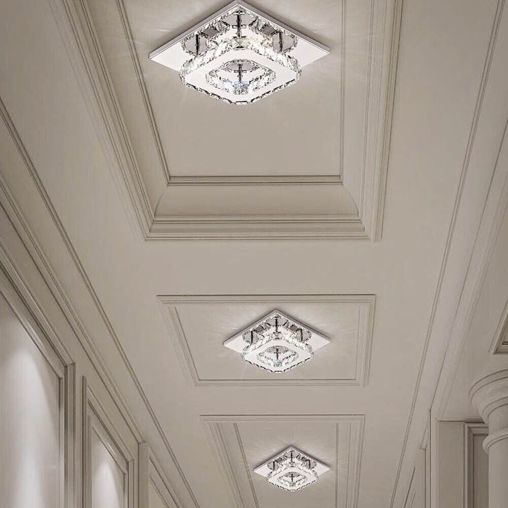Crystal Ceiling Light LED Light Room Chandelier Living LED Square