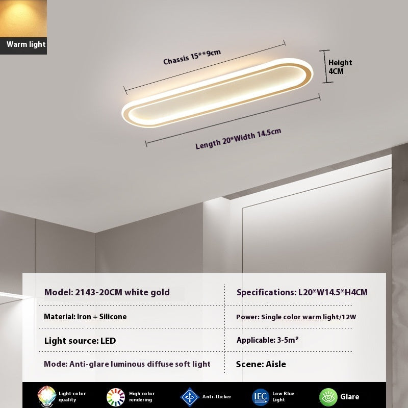 Modern Minimalist LED Strip Bedroom Cloakroom Ceiling Lamp
