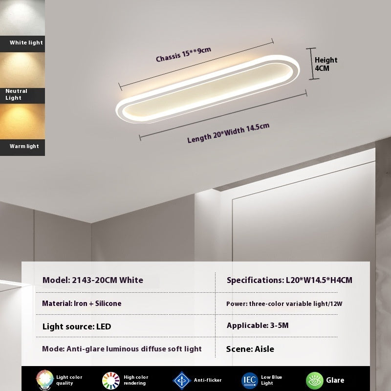 Modern Minimalist LED Strip Bedroom Cloakroom Ceiling Lamp
