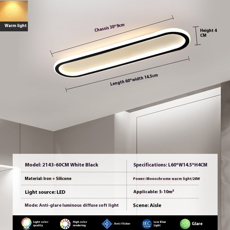 Modern Minimalist LED Strip Bedroom Cloakroom Ceiling Lamp