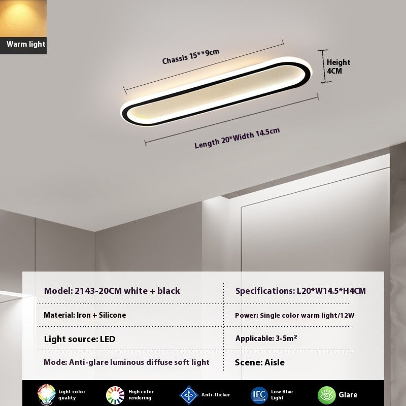 Modern Minimalist LED Strip Bedroom Cloakroom Ceiling Lamp