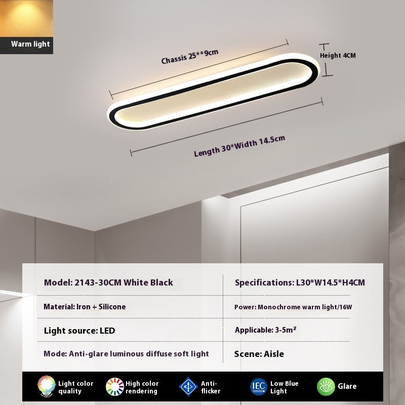Modern Minimalist LED Strip Bedroom Cloakroom Ceiling Lamp