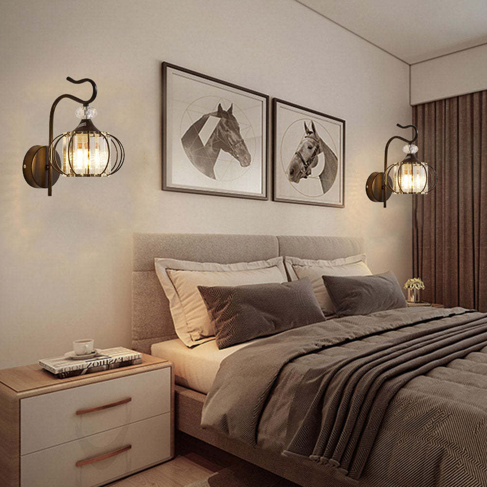 Bedroom Bedside Crystal Wall Lamp
