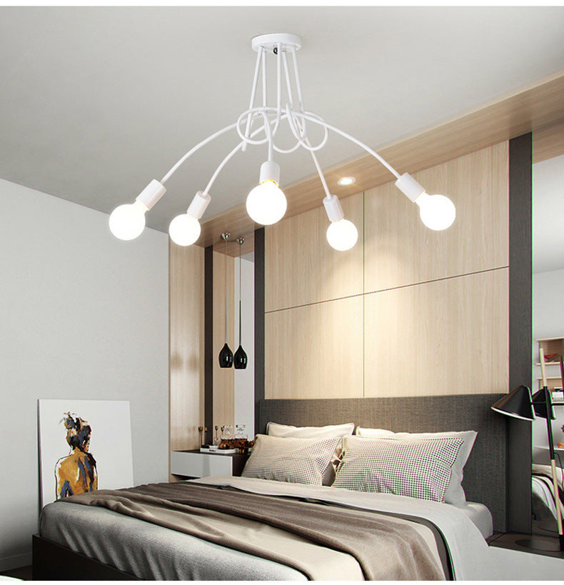 Industrial Wind Multi-head Elbow Iron Chandeliers