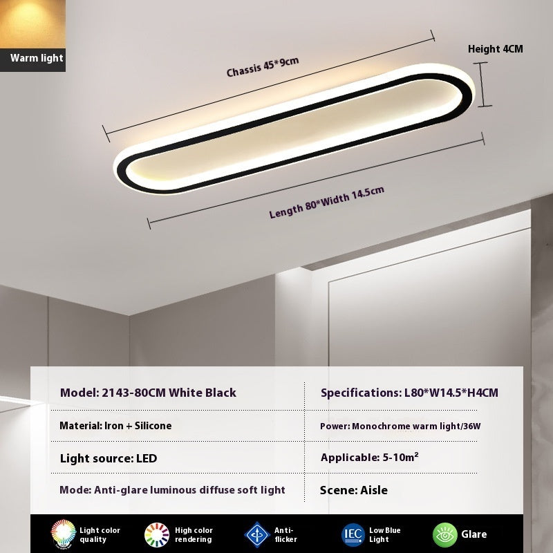 Modern Minimalist LED Strip Bedroom Cloakroom Ceiling Lamp