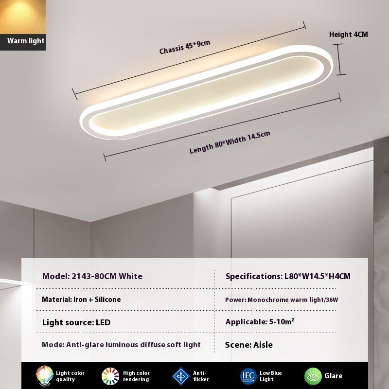 Modern Minimalist LED Strip Bedroom Cloakroom Ceiling Lamp