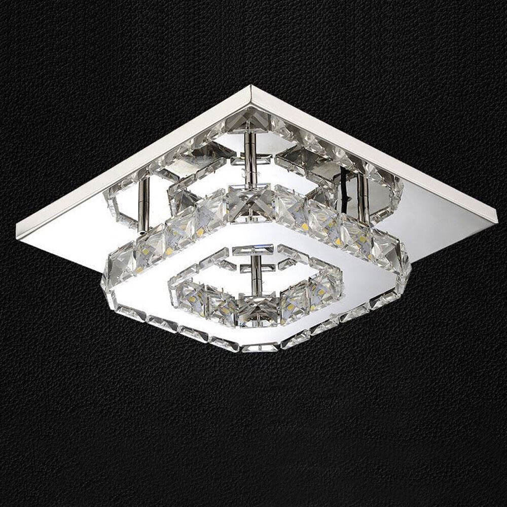 Crystal Ceiling Light LED Light Room Chandelier Living LED Square