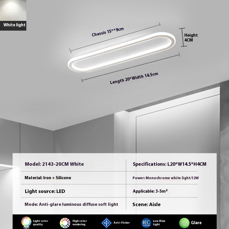 Modern Minimalist LED Strip Bedroom Cloakroom Ceiling Lamp