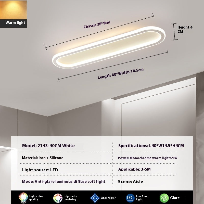 Modern Minimalist LED Strip Bedroom Cloakroom Ceiling Lamp