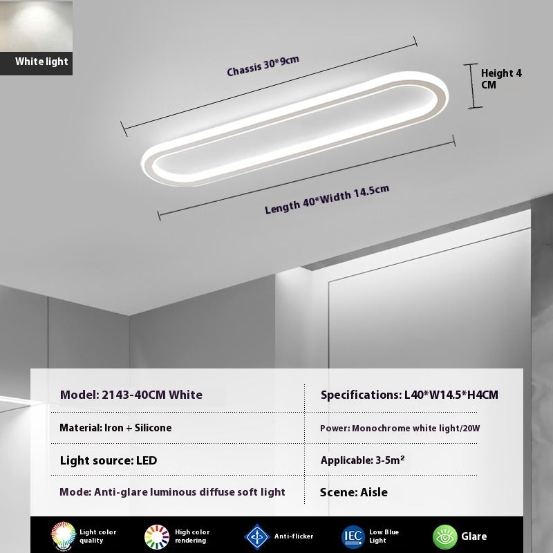Modern Minimalist LED Strip Bedroom Cloakroom Ceiling Lamp