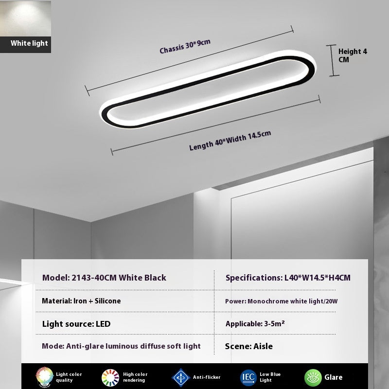 Modern Minimalist LED Strip Bedroom Cloakroom Ceiling Lamp