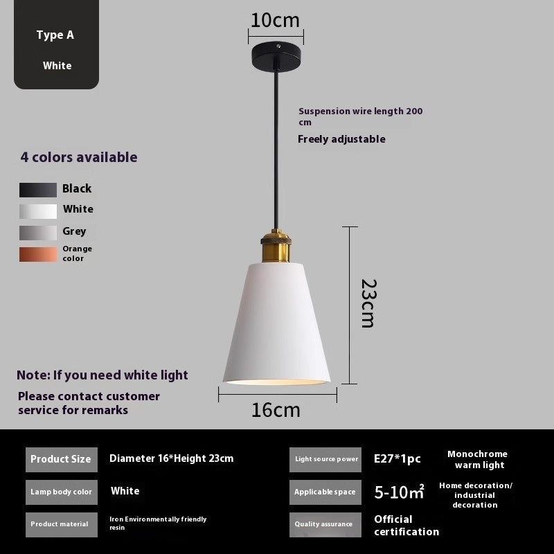 Simple Chandelier Dining Bedroom Bedside Iron light