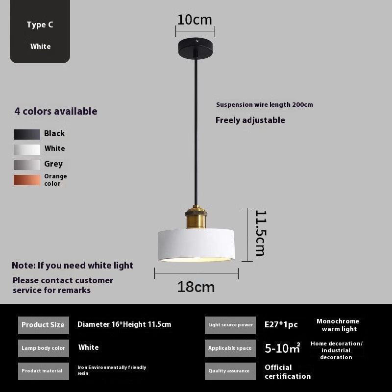 Simple Chandelier Dining Bedroom Bedside Iron light