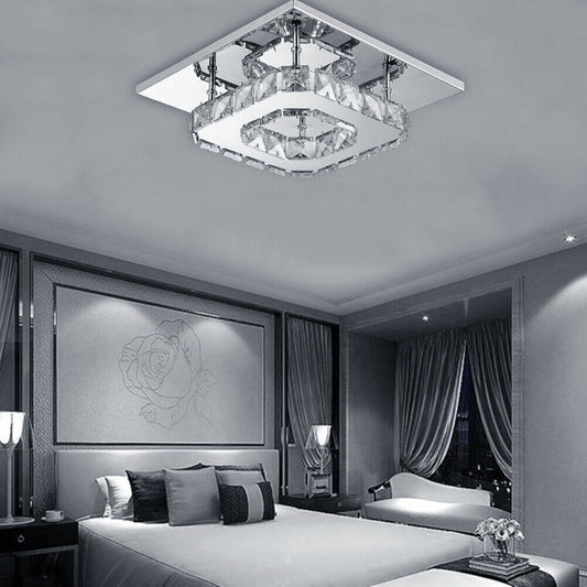 Crystal Ceiling Light LED Light Room Chandelier Living LED Square