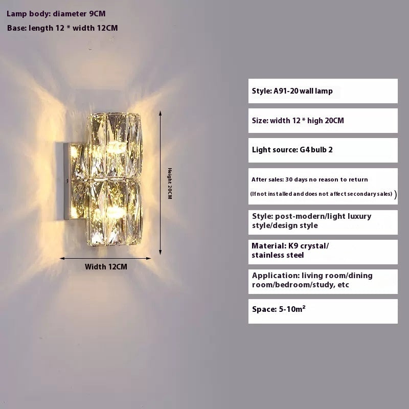Crystal Wall  Stair Lamp