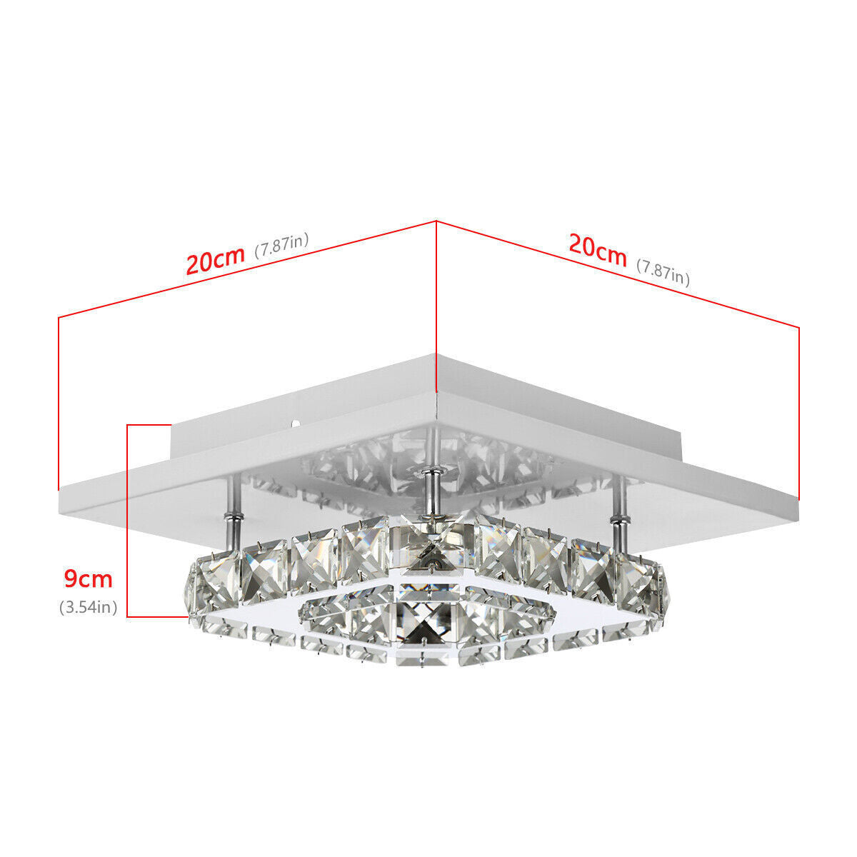 Crystal Ceiling Light LED Light Room Chandelier Living LED Square