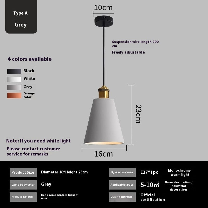 Simple Chandelier Dining Bedroom Bedside Iron light
