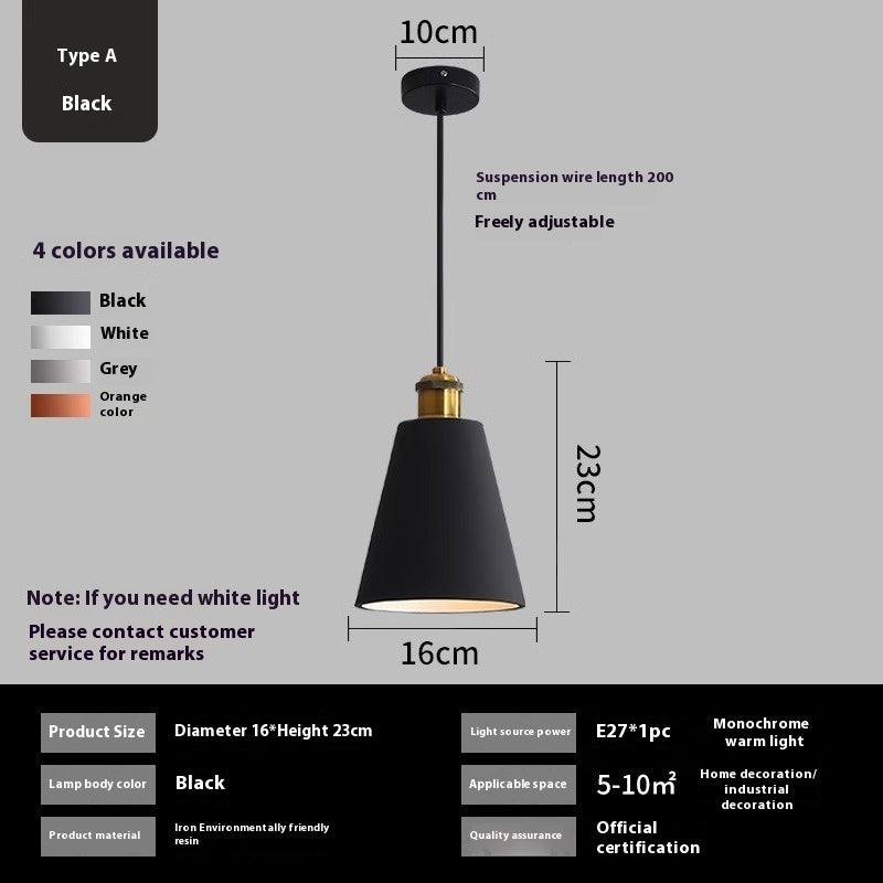 Simple Chandelier Dining Bedroom Bedside Iron light