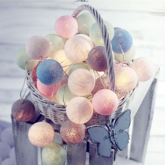 LED Cooton Ball Mini Chandeliers
