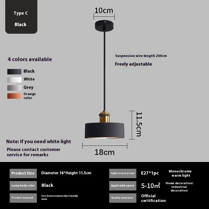 Simple Chandelier Dining Bedroom Bedside Iron light