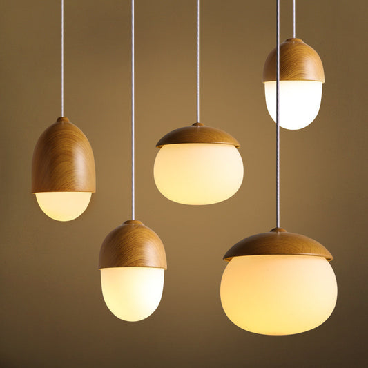Modern Minimalist Wood-like Nut Light