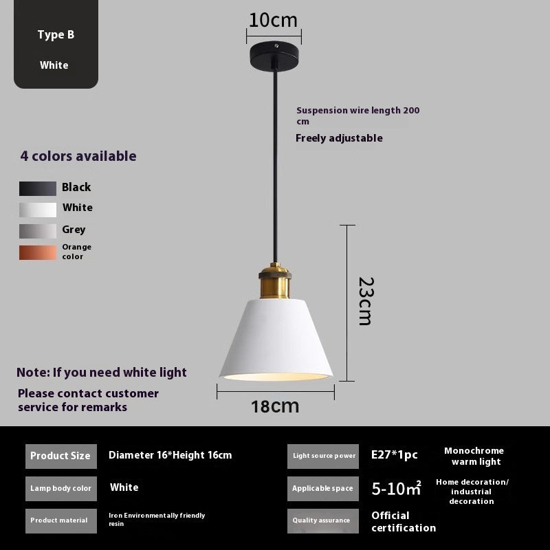 Simple Chandelier Dining Bedroom Bedside Iron light