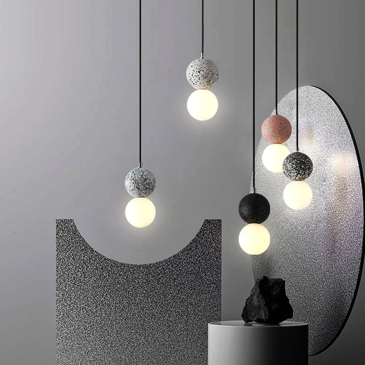 Nordic Ins Modern Cement Terrazzo Small Pendant light for Restaurant Bar