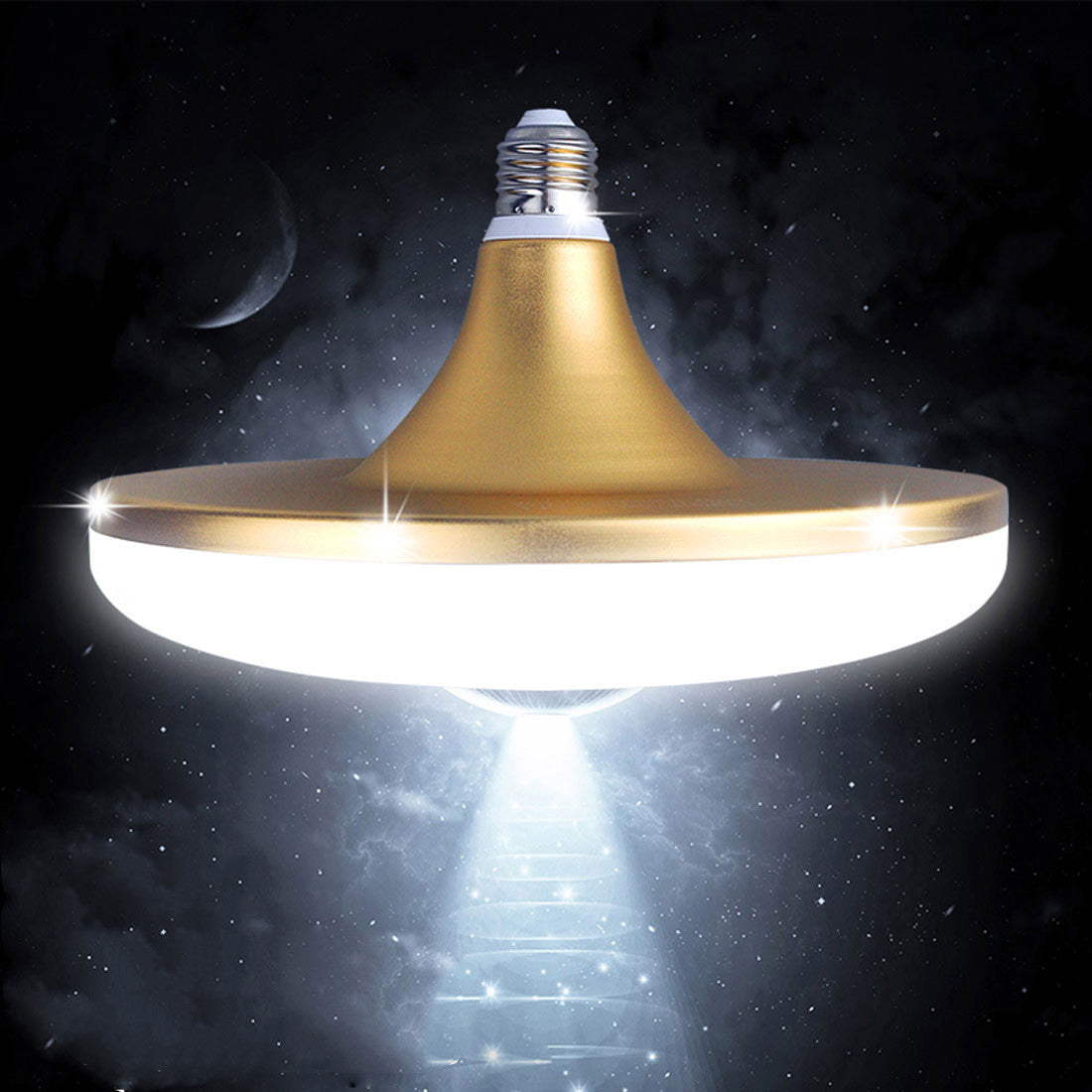 Led Golden Flying Saucer Bulb E27 Large Screw