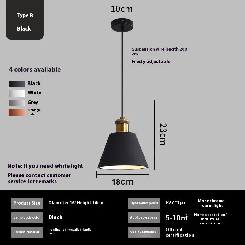 Simple Chandelier Dining Bedroom Bedside Iron light